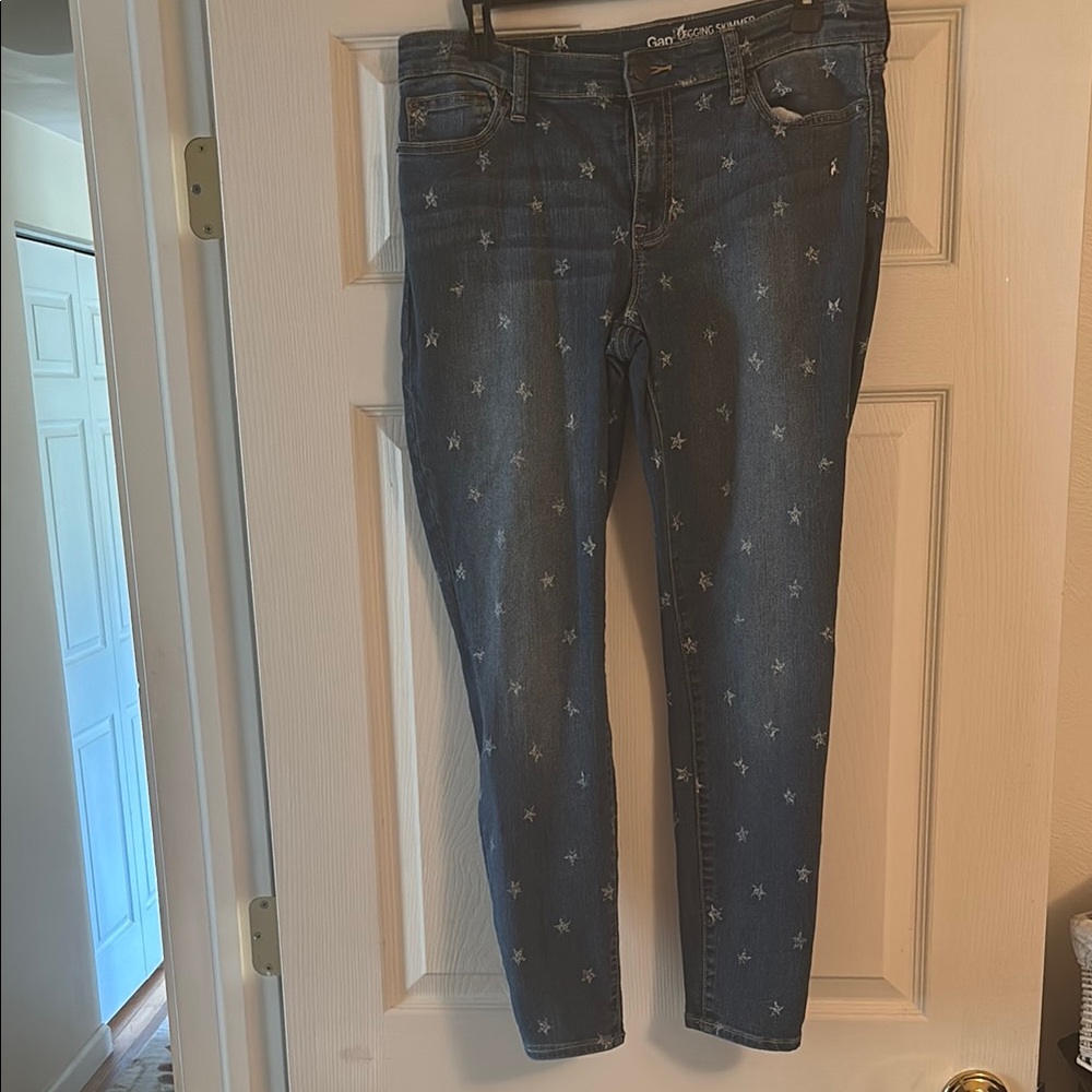 Star-Patterned Blue Jeans